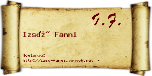 Izsó Fanni névjegykártya