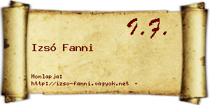 Izsó Fanni névjegykártya